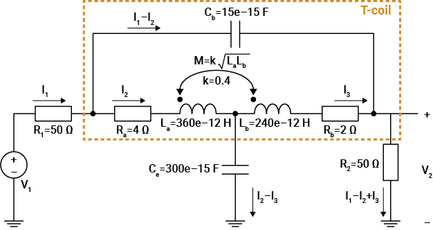 Circuit diagram that includes a T-coil