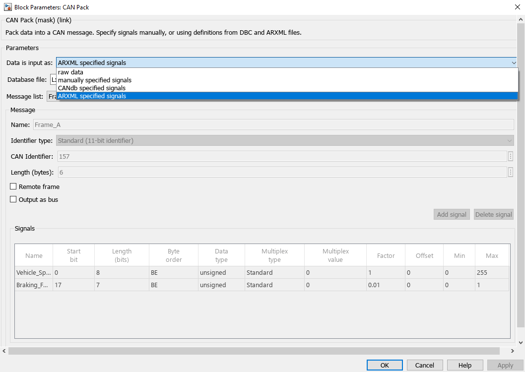 Get Started Accessing ARXML Files in Simulink for CAN Communication