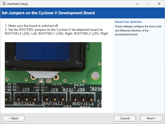 Jumper Settings for Arria 10 Board