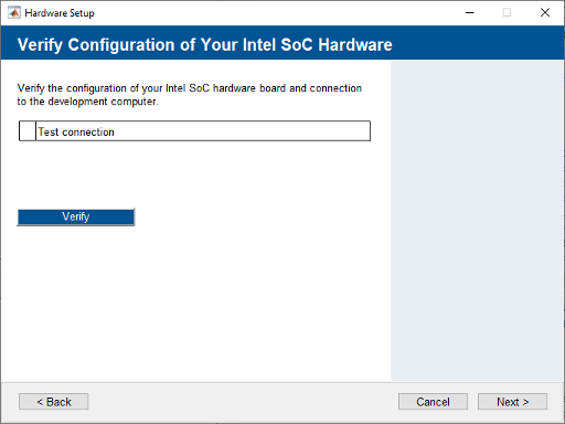 Verify connection to Intel SoC hardware.