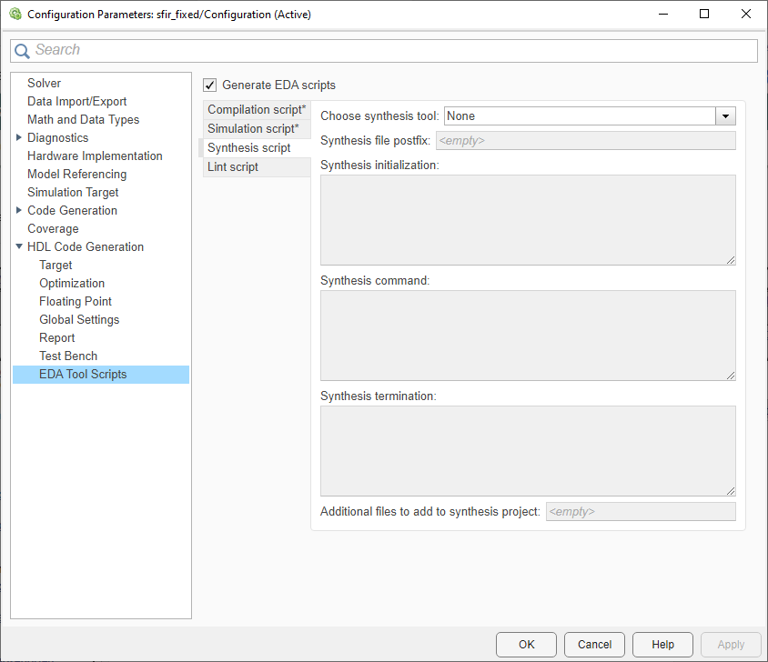 EDA Tools Synthesis Script Options