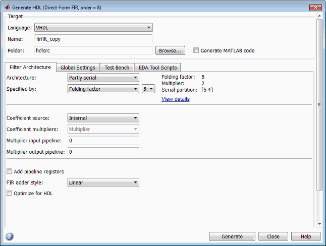 Generate HDL tool