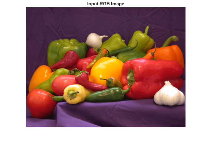 Figure contains an axes object. The hidden axes object with title Input RGB Image contains an object of type image.