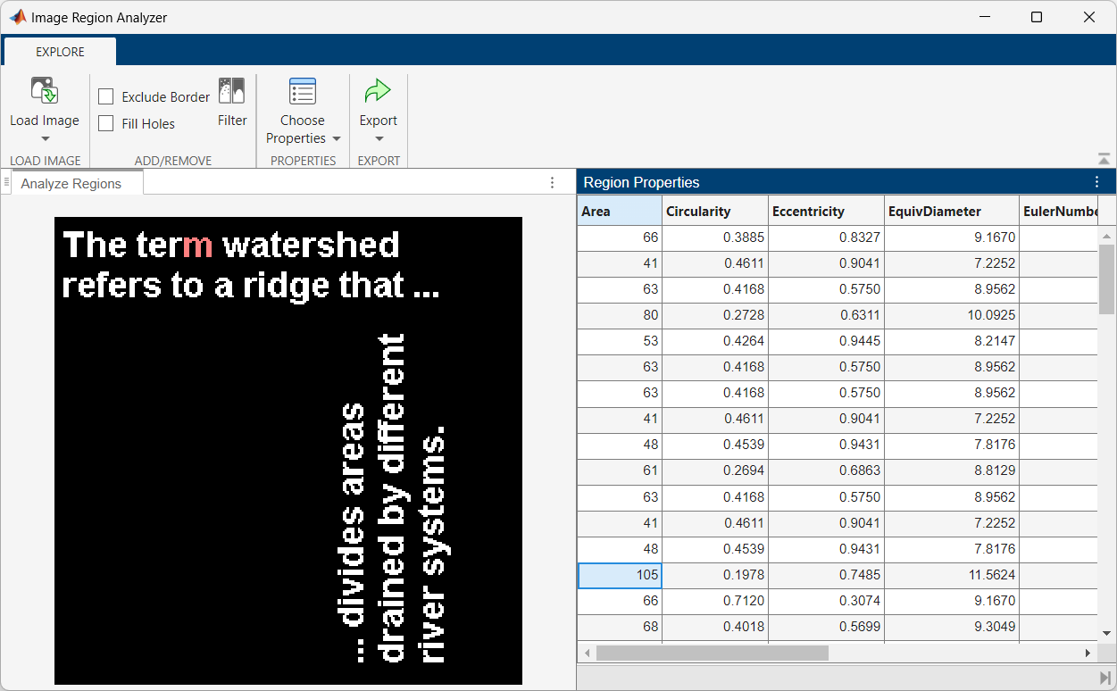 Image Region Analyzer app