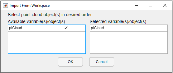 Import Workspace dialog box