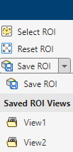 List of saved ROI views