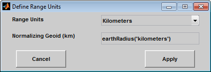 Define Range Units dialog box