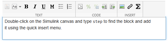 Hint in rich text editor