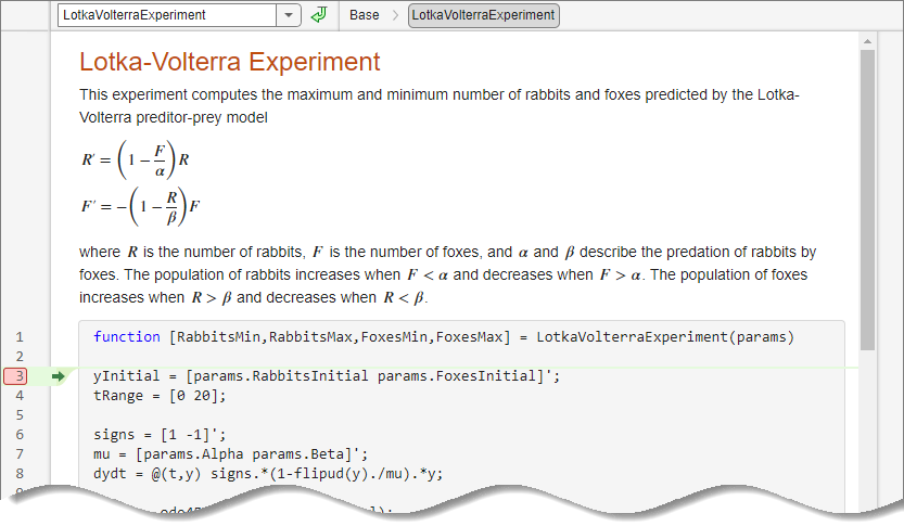 experiment with matlab