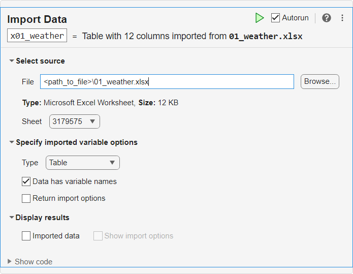 Import Data task