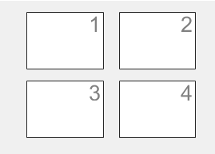 Four numbered tiles with the 'rowmajor' indexing scheme