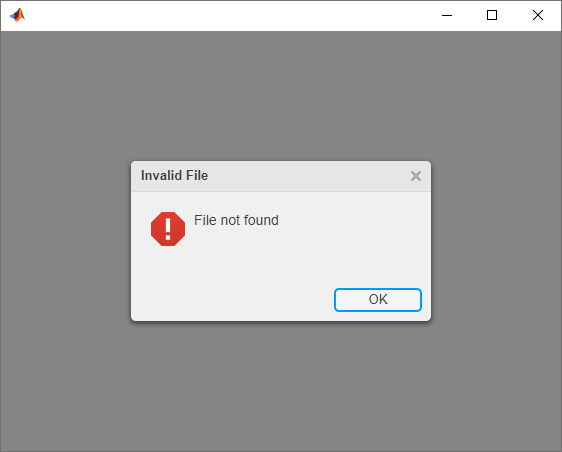 A figure window behind an alert dialog box