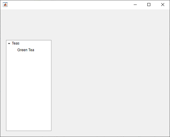 Tree with a parent node labeled "Teas" and a child node labeled "Green Tea"