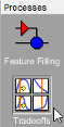 Processes panel showing icons for Feature Filling and Tradeoffs, with cursor on Tradeoffs.