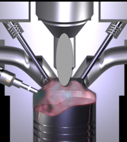 Inject fuel just before top-center compression.