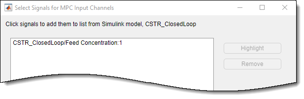 Select Signals for MPC Input Channels dialog box.