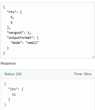 Request payload and server response