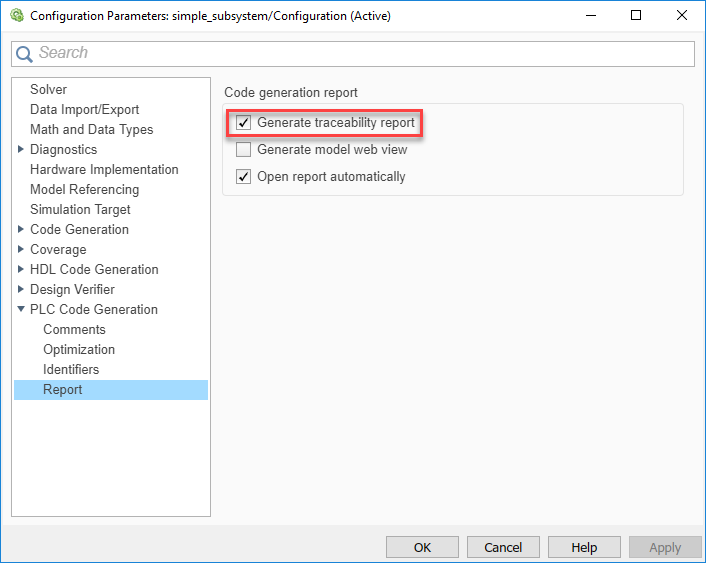 Matlab code simulink Generate Code