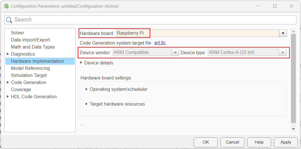 Confirm Device vendor and device type details for Raspberry Pi hardware