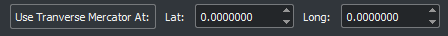 "Use Transverse Mercator" button and "Lat" and "Long" options in dialog box.