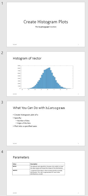 The generated slides in PowerPoint