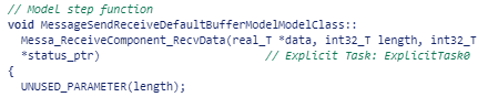 Example code that shows the implementation of the service function that receives messages