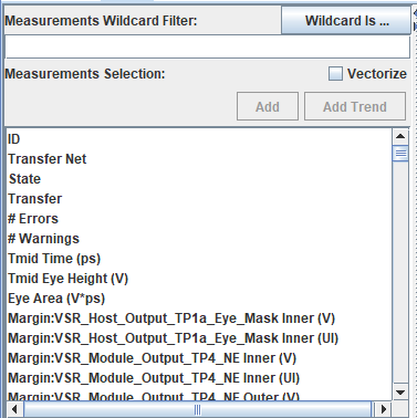 Wildcard filter to find y-axis results and variables.