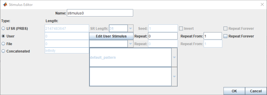 User stimulus editor