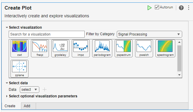 Create Plot task in the Live Editor