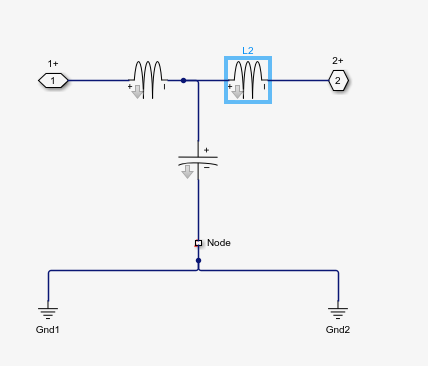 LC Tee ladded network with highlighted L2 element.