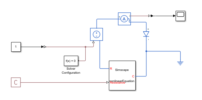 Revised version of the model using a PS Constant block instead of a Simulink Constant block and a Simulink-PS Converter block.