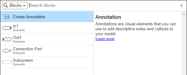 Quick insert menu showing the Create Annotation option