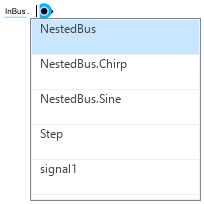 List of element names to select from the port
