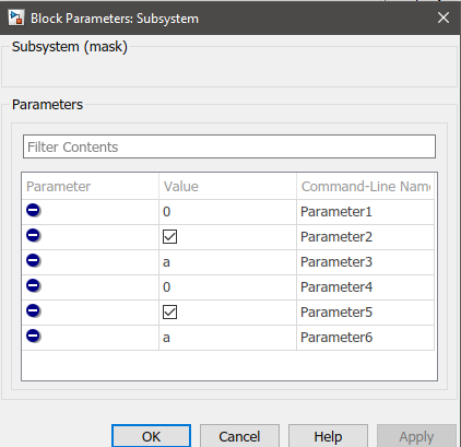 system mask block parameters