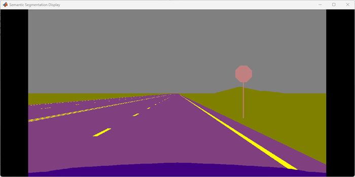 Semantic Segmentation Display window with stop sign displayed