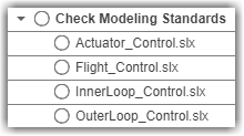 Only models with "Control" in the name are listed below Check Modeling Standards task in Process Advisor