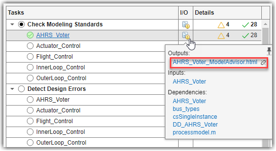 Tooltip for untracked output file