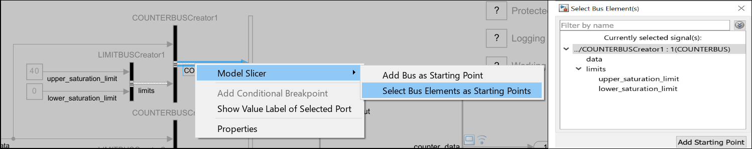 Figure showing the steps to add the bus elements as starting point.