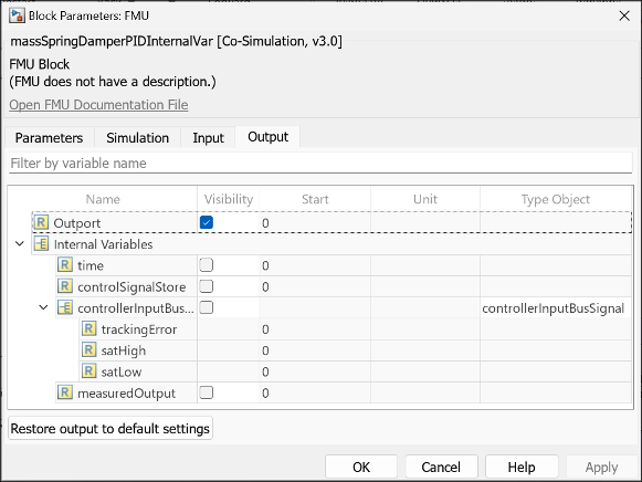 FMU import tab