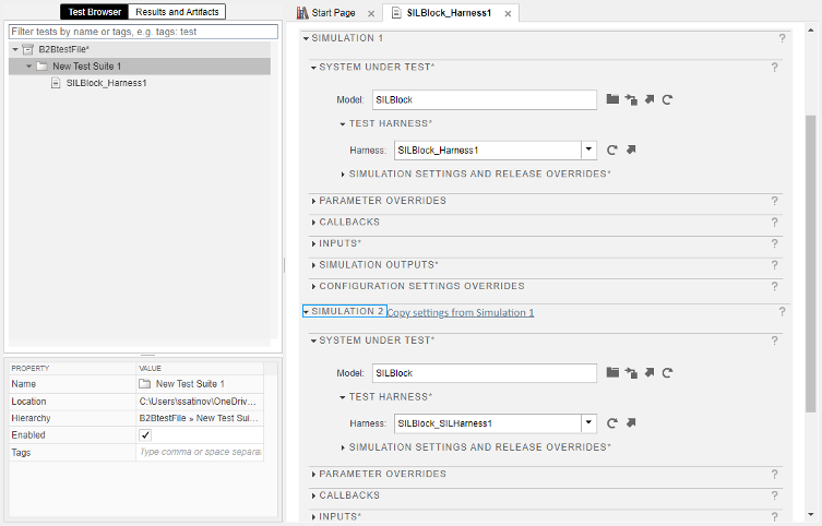 Test Manager with generated test case