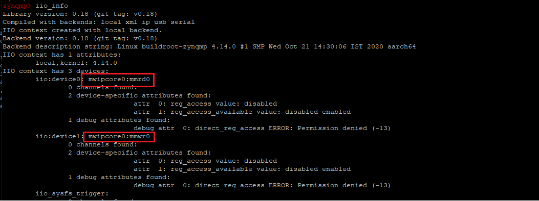 command line info from iio_info