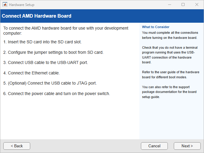 Connect AMD Hardware Board