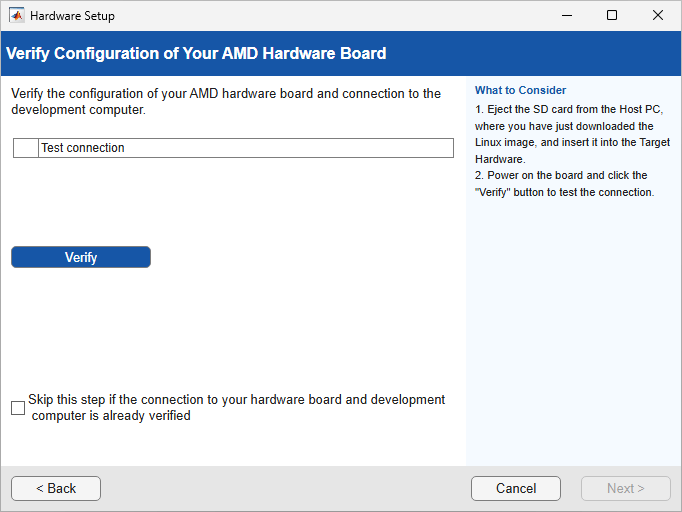 Verify configuration on AMD Hardware