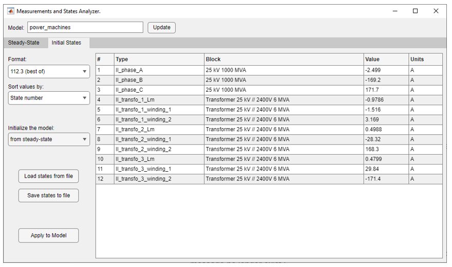 Measurements and States Analyzer app