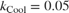$k_{\mathrm{Cool}} = 0.05$