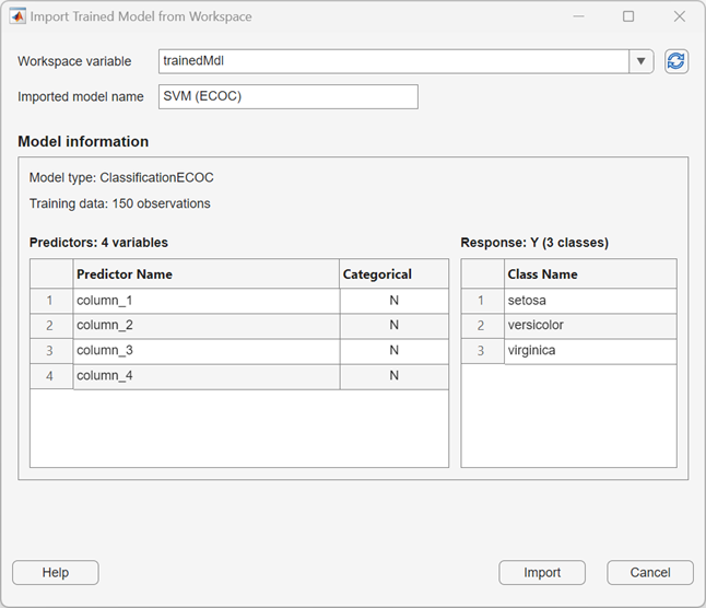 Import trained model