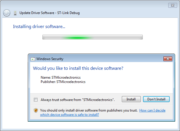 Installing driver