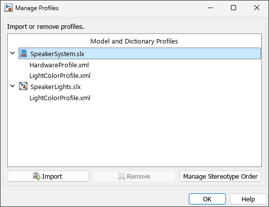 Manage Profiles Tool