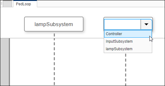 A menu with the lifeline named Controller selected.