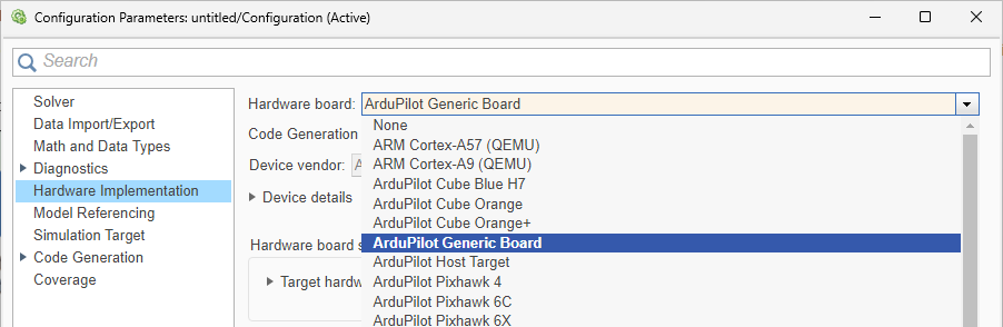 Configuration parameters
